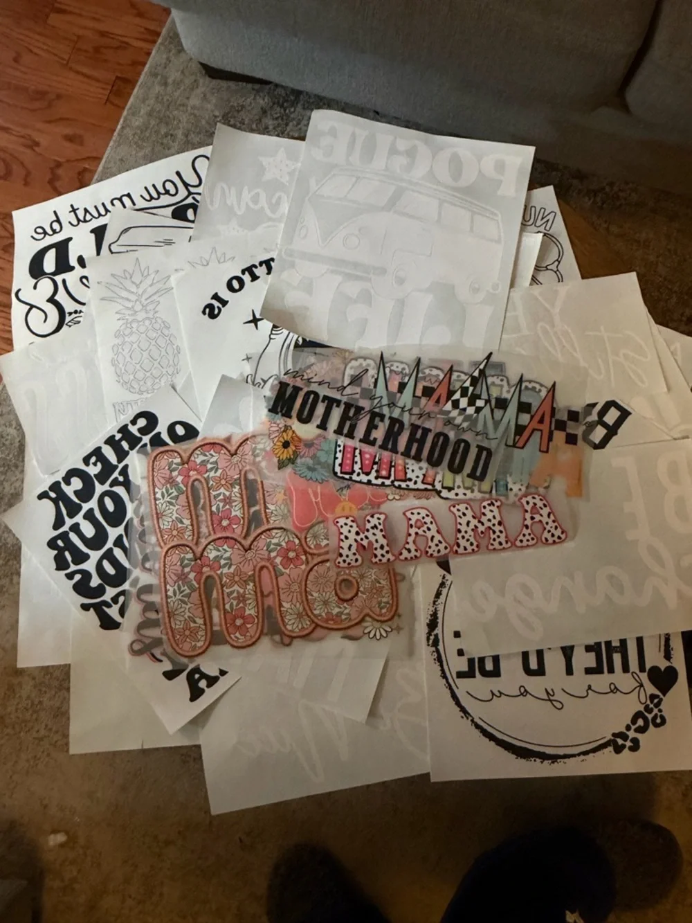 40 Assorted Mama and other random DTF/screen print transfers